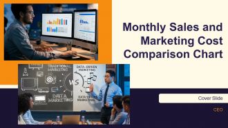 Monthly Sales And Marketing Cost Comparison Chart PPT Mockup AT