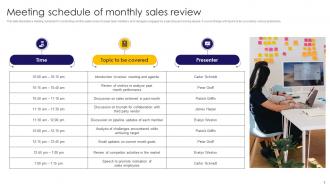Monthly Sales Review Powerpoint PPT Template Bundles Ideas Downloadable