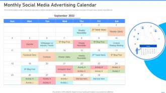 Monthly Social Media Advertising Calendar