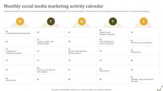 Monthly Social Media Marketing Activity Utilizing Online Shopping Website To Increase Sales