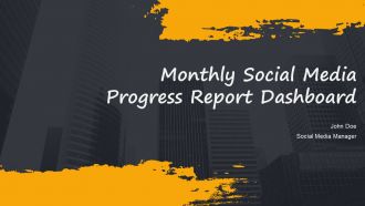 Monthly Social Media Progress Report Dashboard PPT Sample AT