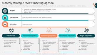 Monthly Strategic Review Meeting Agenda