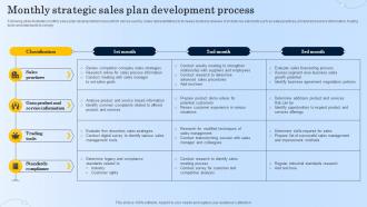 Monthly Strategic Sales Plan Development Process