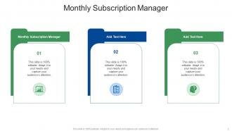 Monthly Subscription Manager In Powerpoint And Google Slides Cpb
