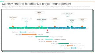 Monthly Timeline For Effective Project Management