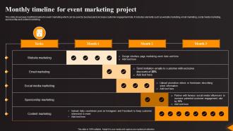 Monthly Timeline For Event Marketing Project