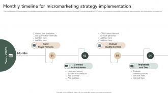 Monthly Timeline For Micromarketing Strategy Implementation Effective Micromarketing Guide