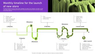 Monthly Timeline For The Launch Of New Store Strategies To Successfully Open