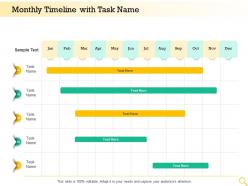 Monthly timeline with task name editable capture ppt powerpoint presentation shapes