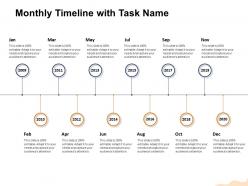 Monthly timeline with task name m1457 ppt powerpoint presentation icon mockup