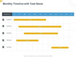Monthly timeline with task name ppt powerpoint presentation visual aids pictures