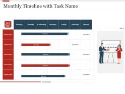 Monthly timeline with task name strategic initiatives prioritization methodology stakeholders