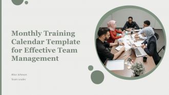 Monthly Training Calendar Template For Effective Team Management PPT H