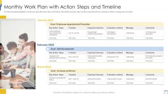 Monthly Work Plan With Action Steps And Timeline