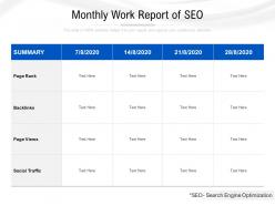 Monthly work report of seo