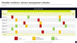 Monthly Workforce Absence Management Calendar Streamlined Workforce Management