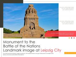 Monument to the battle of the nations landmark image at leipzig city powerpoint presentation ppt template