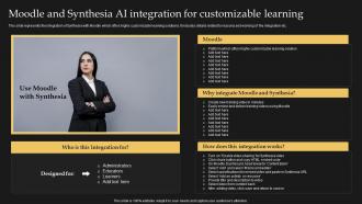 Moodle And Synthesia AI Integration For Customizable Learning Synthesia AI Text To Video AI SS V