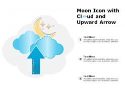 Moon icon with cloud and upward arrow