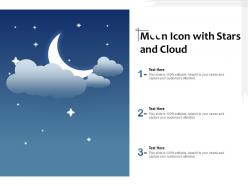 Moon icon with stars and cloud