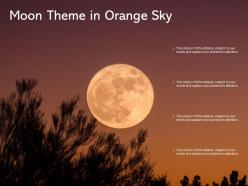 Moon theme in orange sky