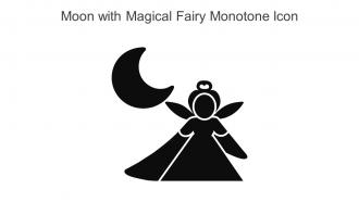 Moon With Magical Fairy Monotone Icon In Powerpoint Pptx Png And Editable Eps Format