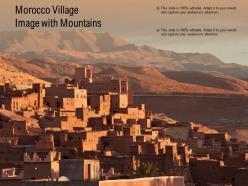 Morocco village image with mountains