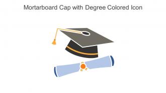 Mortarboard Cap With Degree Colored Icon In Powerpoint Pptx Png And Editable Eps Format