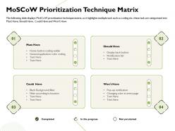 Moscow Prioritization Technique Matrix General Application Ppt Powerpoint Presentation Clipart