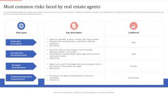 Most Common Risks Faced By Real Estate Agents Optimizing Process Improvement