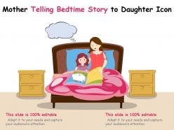 Mother telling bedtime story to daughter icon