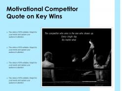 Motivational competitor quote on key wins