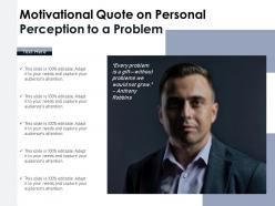Motivational quote on personal perception to a problem