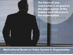 Motivational quote on value system in organization