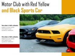 Motor club with red yellow and black sports car