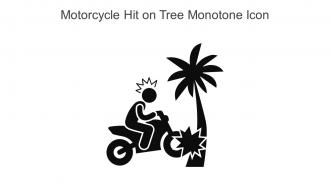 Motorcycle Hit On Tree Monotone Icon In Powerpoint Pptx Png And Editable Eps Format