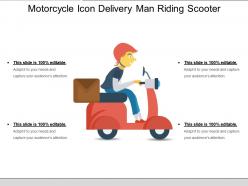 Motorcycle icon delivery man riding scooter
