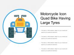 Motorcycle icon quad bike having large tyres