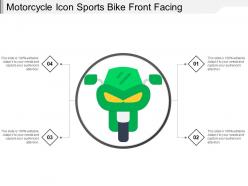 Motorcycle icon sports bike front facing