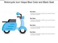 Motorcycle icon vespa blue color and black seat