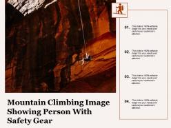 Mountain Climbing Image Showing Person With Safety Gear