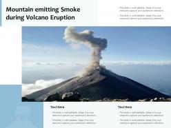 Mountain Emitting Smoke During Volcano Eruption