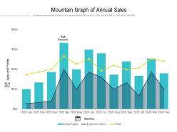 Mountain graph of annual sales