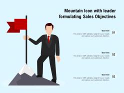 Mountain icon with leader formulating sales objectives