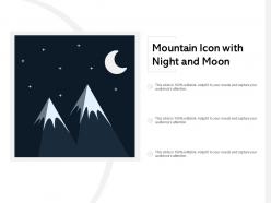 Mountain icon with night and moon
