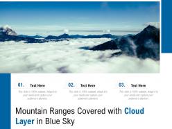 Mountain ranges covered with cloud layer in blue sky