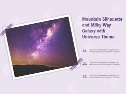 Mountain silhouette and milky way galaxy with universe theme