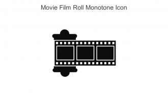 Movie Film Roll Monotone Icon In Powerpoint Pptx Png And Editable Eps Format