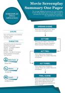 Movie screenplay summary one pager presentation report infographic ppt pdf document