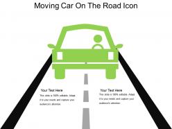 Moving car on the road icon